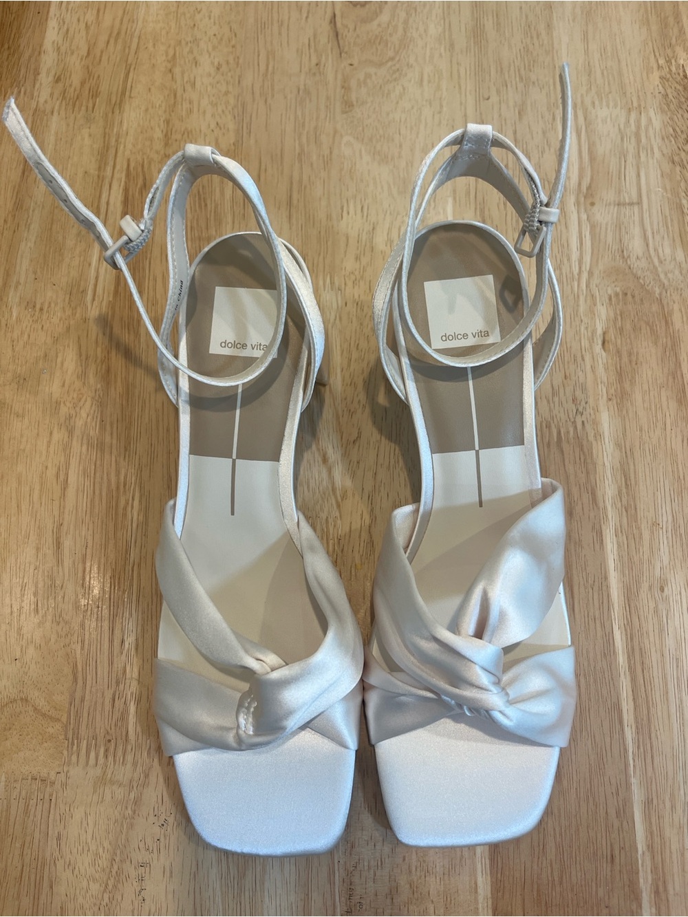 Dolce Vita Metallic Silver Knot-Strap Ankle Sandals